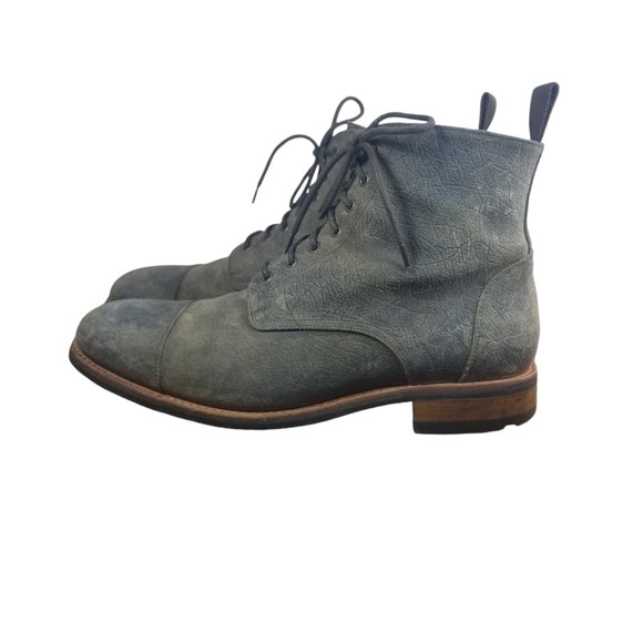 Taft The Dragon textured leather cap toe combat ankle boots